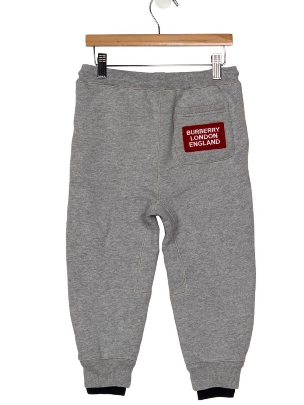 Burberry Grey Kids Jogger Sweatpants with Black Drawstring